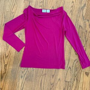 Worthington Fuchsia Off-Shoulder Blouse